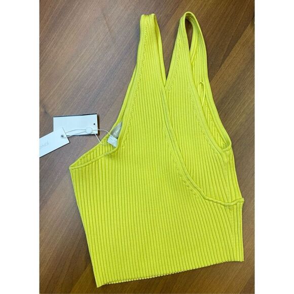 Jonathan Simkhai NWT Lemoncello Ribbed Single Shoulder Jenni Tank Size L - Picture 5 of 5